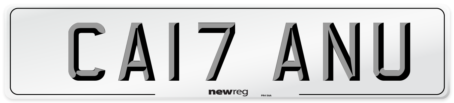 CA17 ANU Number Plate from New Reg